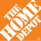Home depot logo orange with white diagonal writing